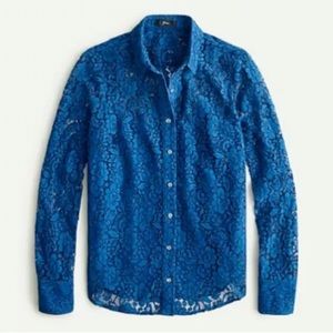 J Crew Button-Down Lace Top
